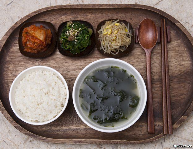 Bowl of seaweed soup