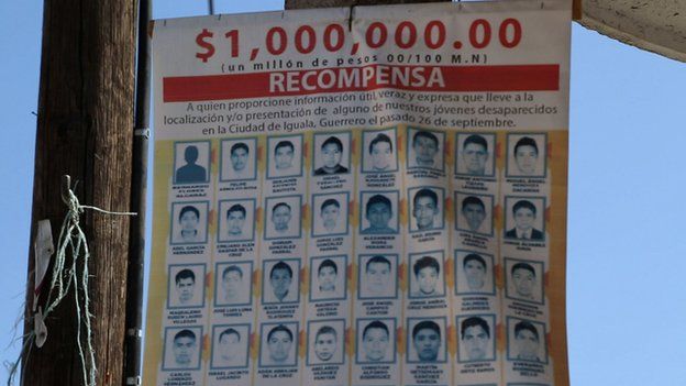 Reward poster in Iguala