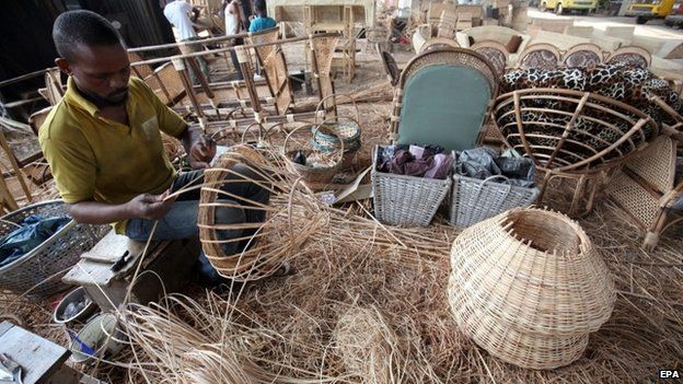 Cane basket weaving