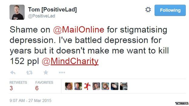 @Postivelad said: "Shame on Mail Online for stigmatising depression."