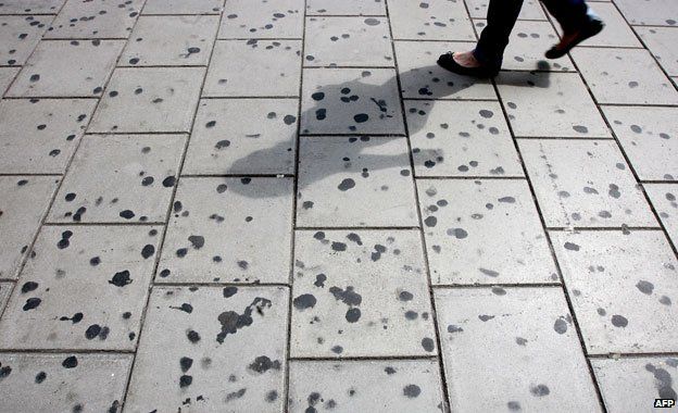 Gum on the pavement, Oxford Circus, London