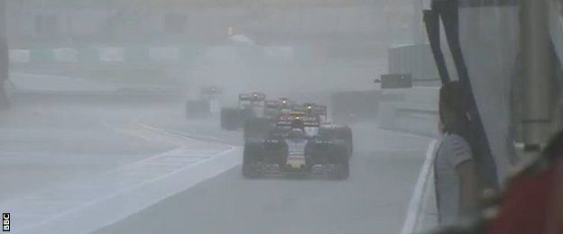 Rain at the Malaysian grand prix