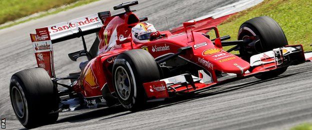 Sebastian Vettel in action during the Malaysian Grand Prix