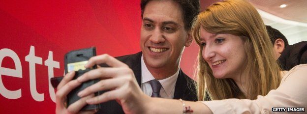 Ed Miliband has his photo taken with a supporter