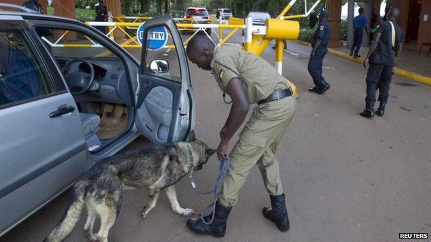 Security checks in Kampala, 26 March
