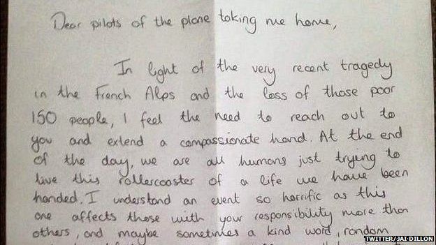 Bethanie's letter to pilots