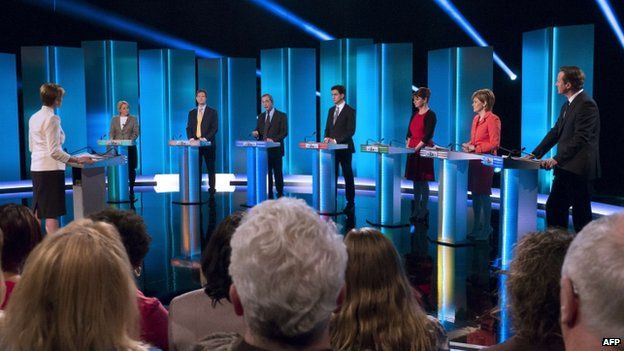Screengrab from the leaders' debate