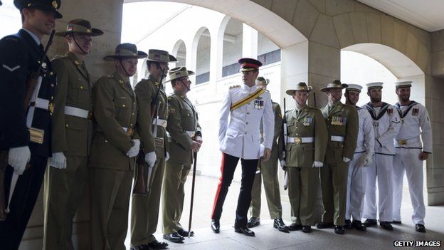 Prince Harry with Australian service personnel