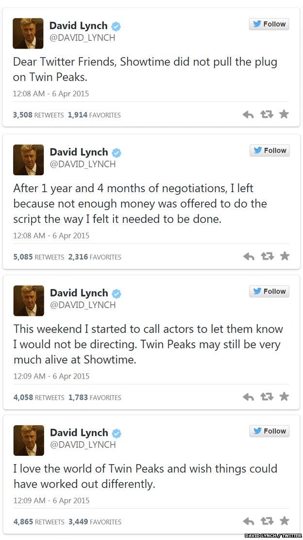 David Lynch tweets