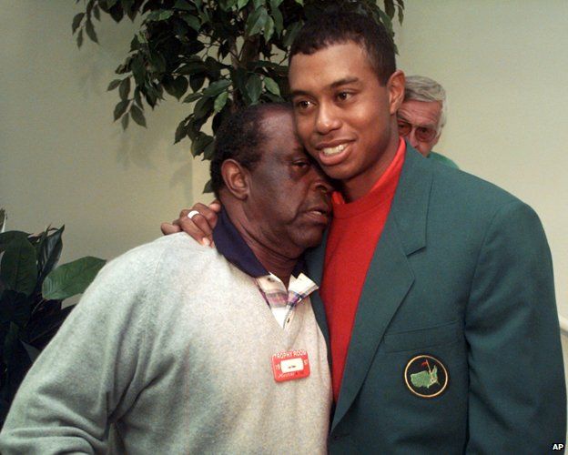 Lee Elder and Tiger Woods in 1997