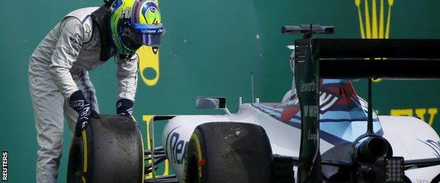 Felipe Massa brought out a red flag after losing his car under braking for the hairpin at turn 14
