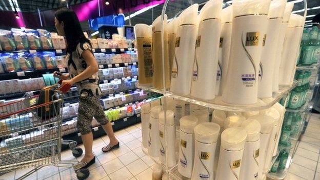 Bottles of shampoo in China
