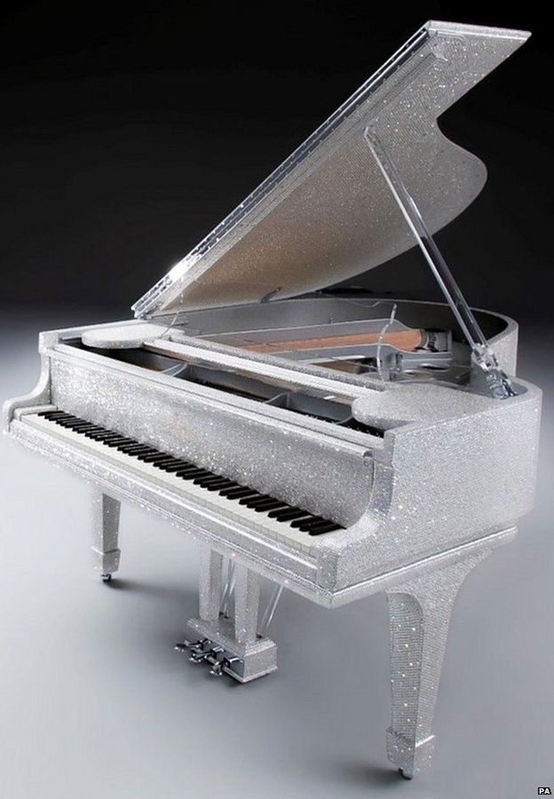 Piano covered with crystals