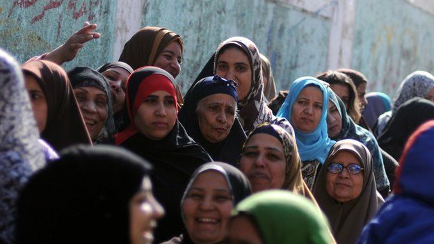 Women in Egypt wearing headscarves
