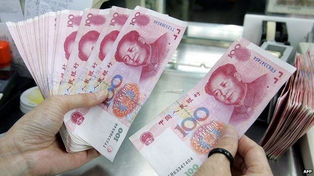 Chinese currency, the Yuan, or RMB