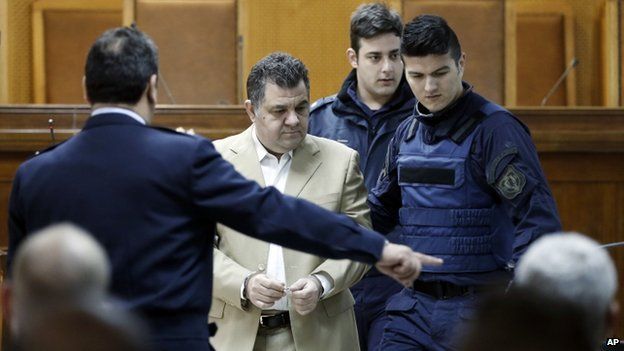 Giorgos Roupakias in court in Athens (20 April)
