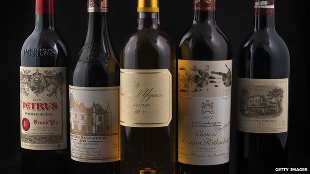 Very expensive bottles of wine