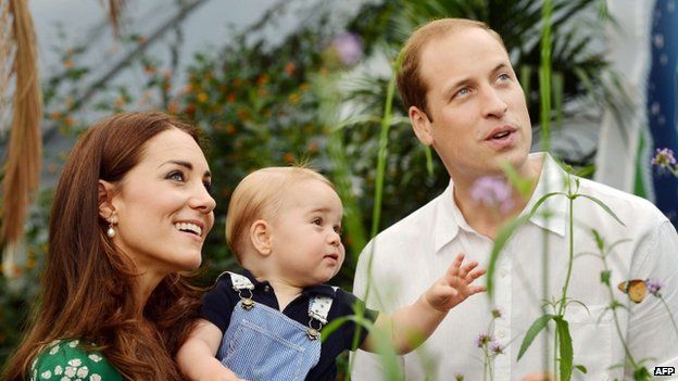 The Duke and Duchess of Cambridge with Prince George