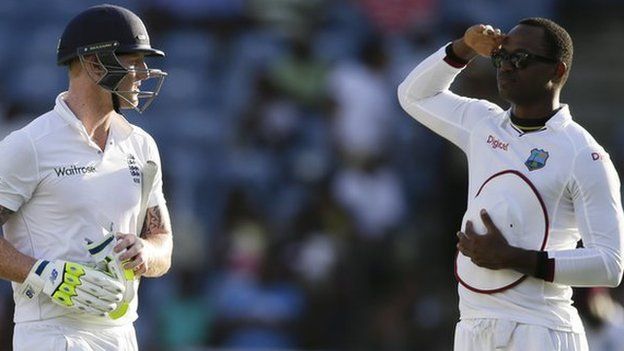 Samuels salutes Stokes as the England all-rounder walks off after being dismissed