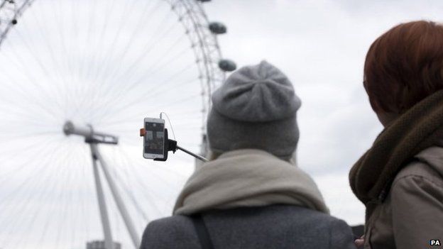 Tourists taking a selfie