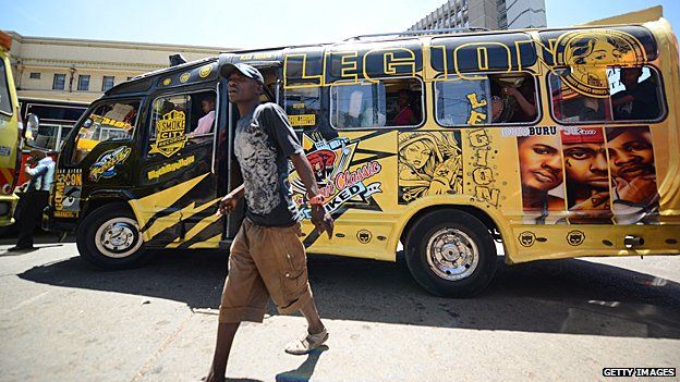 A matatu (minibus taxi) on the streets of Nairobi