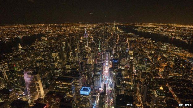 Aerial image over Midtown, Manhattan