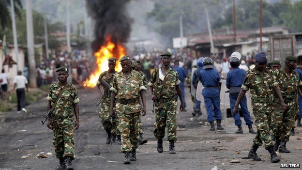 Soldiers in Bujumbura on 27 April 2015