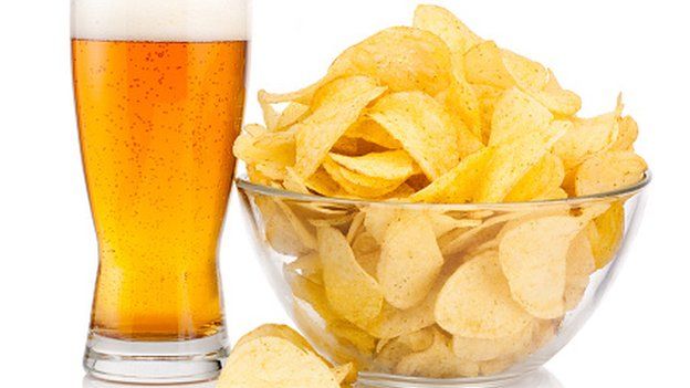 Beer and crisps