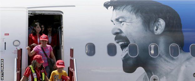 Pacquiao image on the side of a Philippines airline