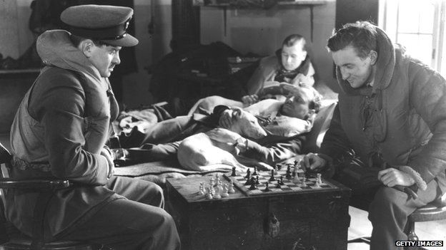 RAF officers playing chess