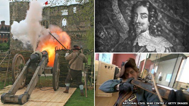 Cannon, King Charles I, re-enactor