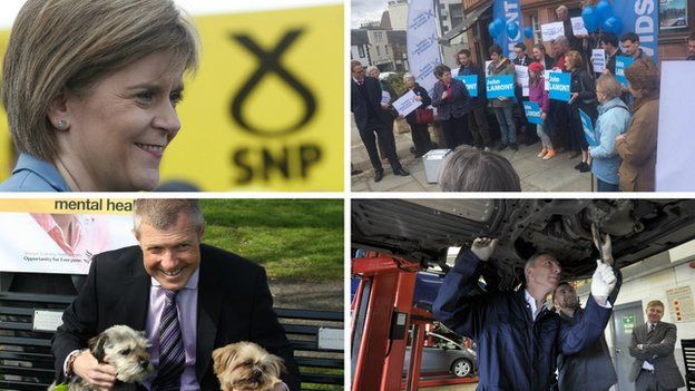 Scottish party leaders campaign on May 1