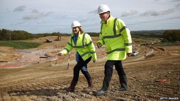David Cameron visits a building site in the Hastings and Rye constituency