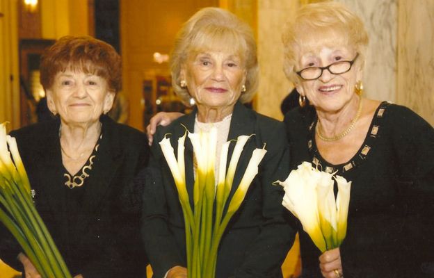 Sala (Sally - left) with her sisters Ruth (centre) and Regina, 2015