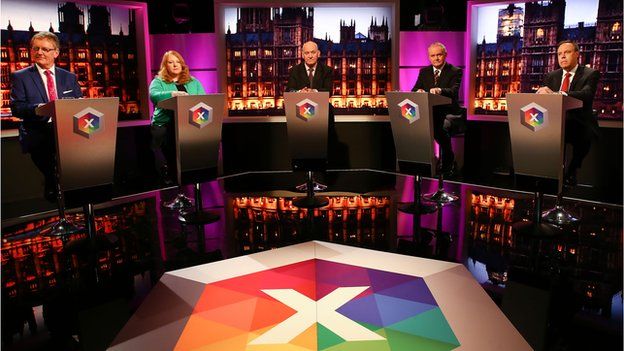 The TV election debate is taking place at the BBC in Belfast