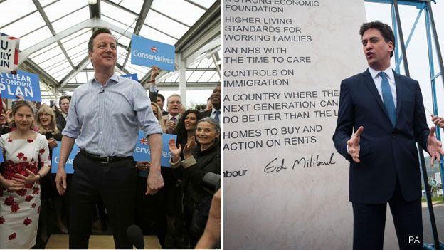 David Cameron (l) and Ed Miliband