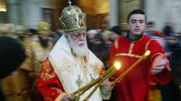 Patriarch Ilia II, the head of Georgia's Orthodox church