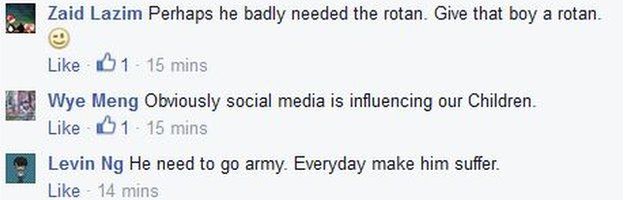 Screenshot of Facebook comments about Amos Yee on 6 May 2015