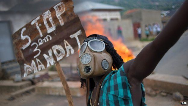 A protester in Bujumbura 6 April 2015