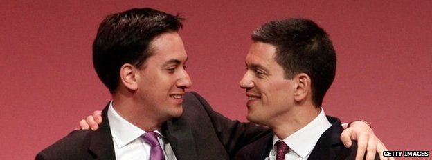 The Miliband brothers at the Labour Party conference in 2010