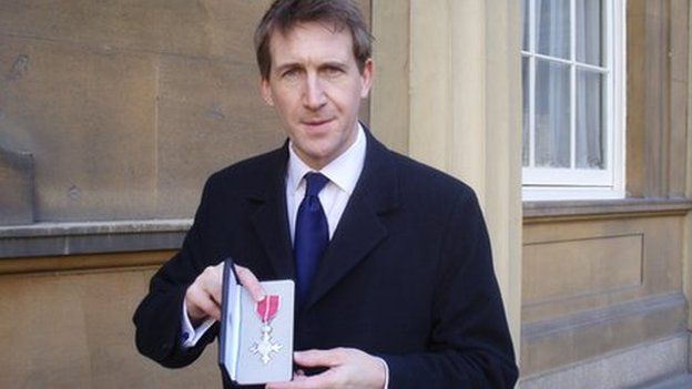 Dan Jarvis with his MBE