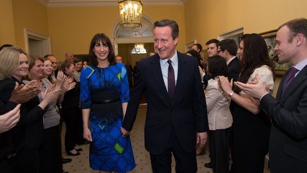 David and Samantha Cameron in Downing Street