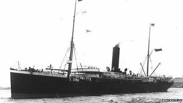 Yr RMS Orissa, y llong a gariodd 230 o ymfudwyr Patagonia yn ôl i Brydain