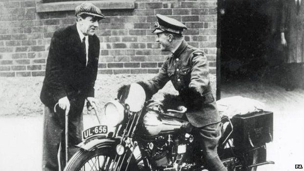 TE Lawrence on his Brough Superior