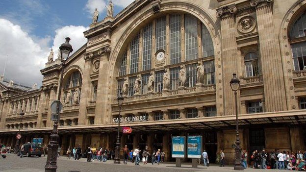 Gare du Nord, Paris where the Eurostar passenger train arrives and departs to London.