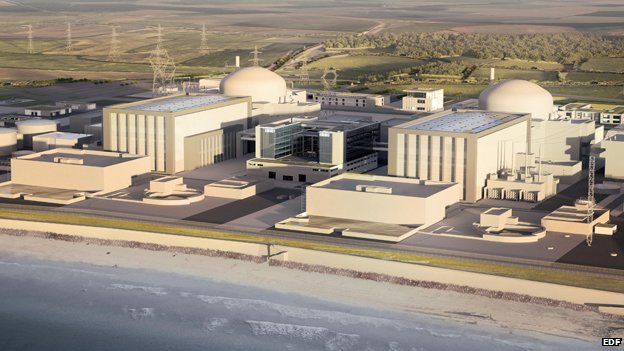 An artist's impression of the proposed Hinkley C power station