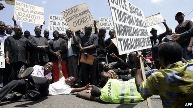 Protesters in Malawi - October 2013