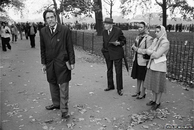 Христианский проповедник, Speakers Corner, Гайд-парк, Лондон, октябрь 1978 г.