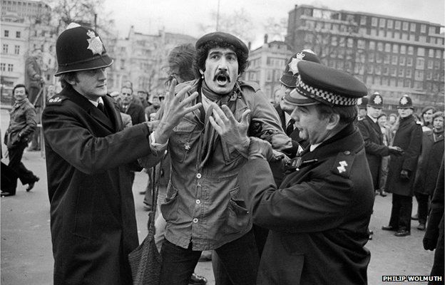 Tony Allen arrested at Speakers' Corner, Hyde Park, London, 1979.