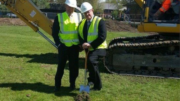 Dr Paul Sewell, managing director of Sewell Group, left, and Professor Calie Pistorius, vice-chancellor of the university, at the ground-breaking ceremony for new Hull student halls